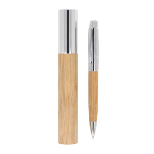 Stylo en bambou dans un étui - image 2