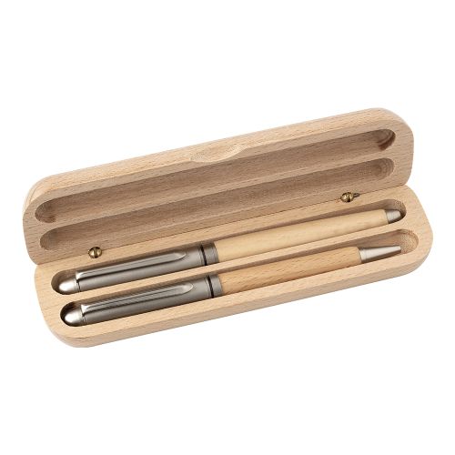 Ensemble de stylos en bois de hêtre - image 2