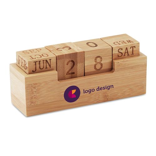 Calendrier de bureau en bambou - image 1