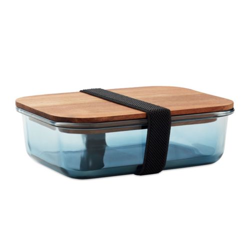 Boîte à lunch en verre avec couvercle en bois - image 2