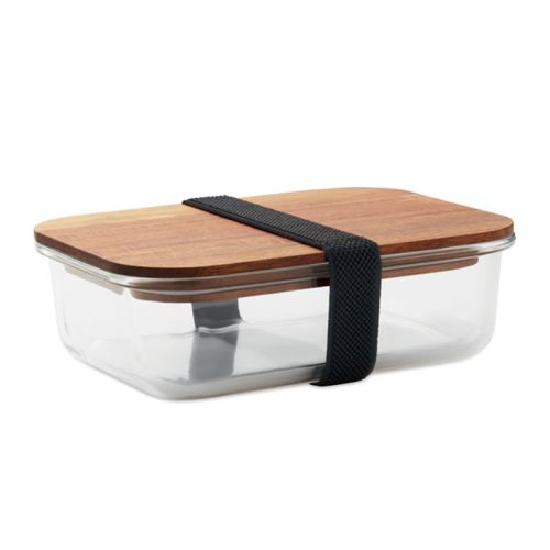 Boîte à lunch en verre avec couvercle en bois - image 3