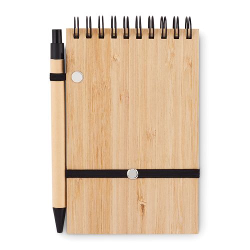 Carnet A6 en bambou avec stylo - image 3
