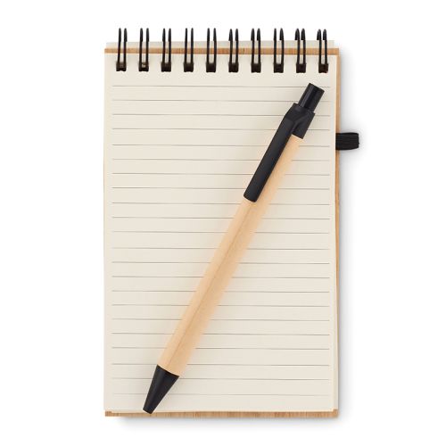Carnet A6 en bambou avec stylo - image 4