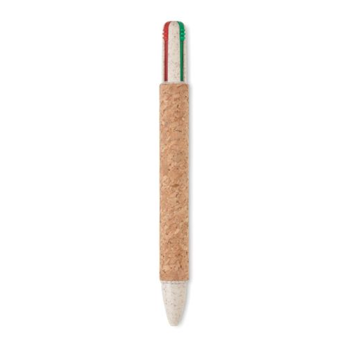 Stylo à bille 4 couleurs en liège - image 3