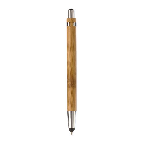 Stylo à bille en bambou avec stylet - image 3