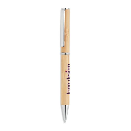 Stylo bille tournant en bambou - image 1
