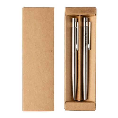 Set stylos inox recyclé - image 3