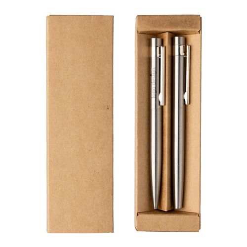 Set stylos inox recyclé - image 1