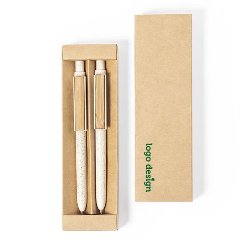 Ensemble de stylos en paille de blé - image 1