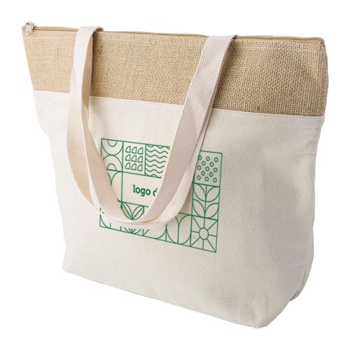 Sac isotherme en coton et jute - image 1
