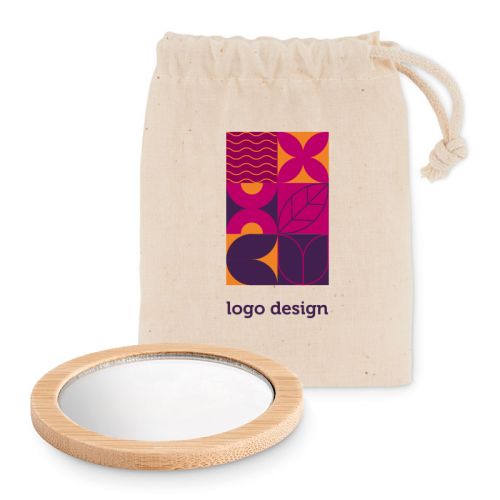 Miroir de maquillage en bambou - image 1